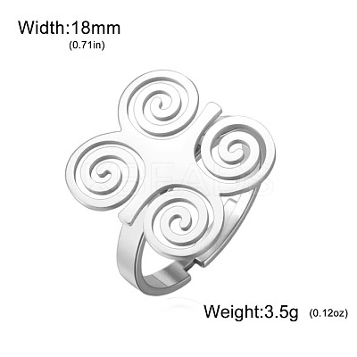 304 Stainless Steel Cuff Open Rings WGAE9D9-01-1