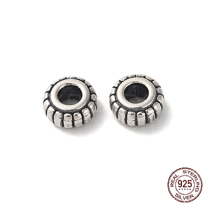 925 Sterling Silver Corrugated Beads STER-P053-09B-AS-1