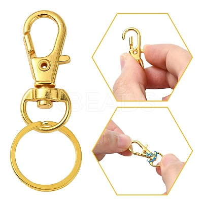 DIY Alloy Swivel Lobster Claw Clasps & Iron Split Key Rings Keychain Finding Kits DIY-YW0010-44AB-1