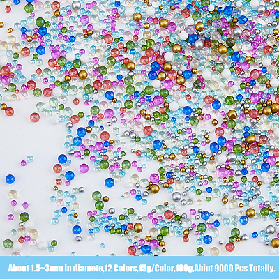 180G 12 Colors Bubble Beads GLAA-HY0001-21-1