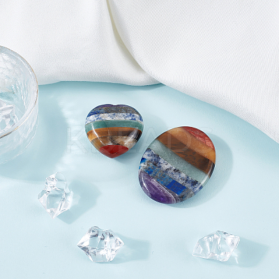 2Pcs 2 Style Chakra Worry Stone for Anxiety Therapy G-CP0001-03-1