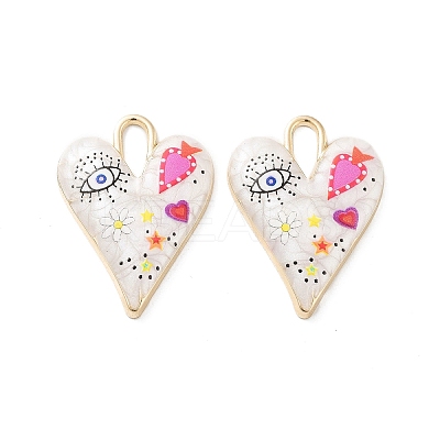 Rack Plating Alloy Enamel Pendants FIND-C050-09G-07-1