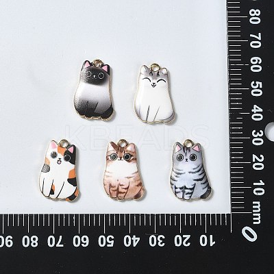 30Pcs 5 Styles Alloy Enamel Pendants ENAM-CJ0004-47-1