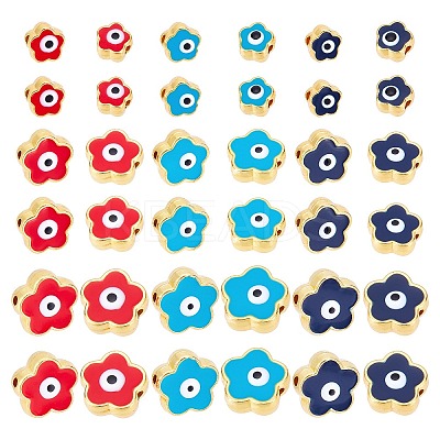 36Pcs 9 Style Rack Plating Alloy Enamel Beads ENAM-PH0001-97-1