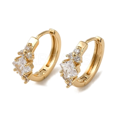 Brass Micro Pave Cubic Zirconia Hoop Earring EJEW-L271-22KCG-05-1