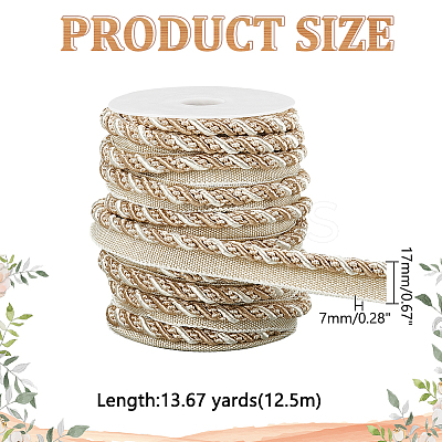 1 Bundle Polyester Twist Lip Cord Trim SRIB-WR0001-10B-1