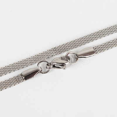 Tarnish Resistant 304 Stainless Steel Mesh Chain Necklace Making STAS-P045-15P-1