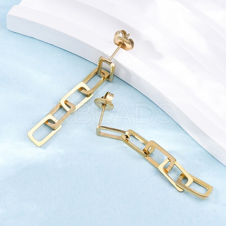304 Stainless Steel Chain Dangle Stud Earrings for Women EJEW-Q781-30G-1