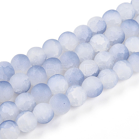 Crackle Glass Beads Strands GLAA-N009-8mm-07-1
