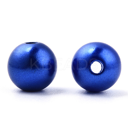 Spray Painted ABS Plastic Imitation Pearl Beads OACR-T015-05B-06-1