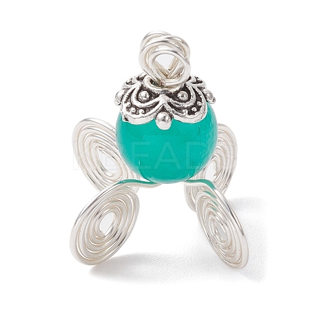 Imitation Jade Glass Bead Pendants PALLOY-JF02378-03-1