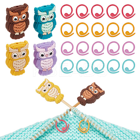  Owl Silicone Knitting Needle Stoppers DIY-NB0010-75-1