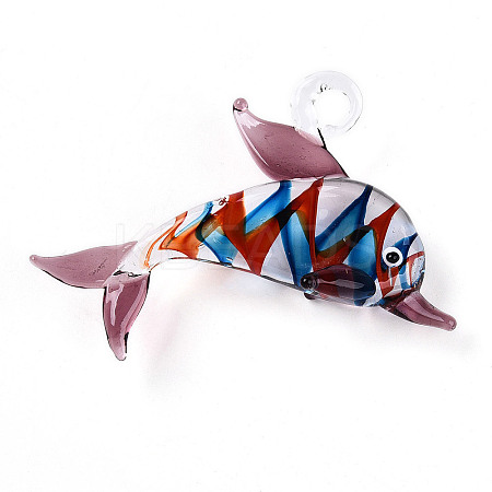 Handmade Lampwork Big Pendants LAMP-T023-14B-1