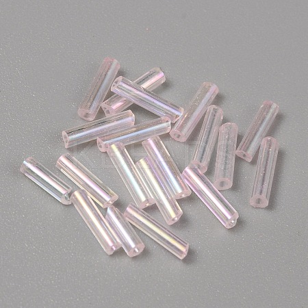 300Pcs Transparent Glass Round Bugle Beads GLAA-WH0015-74C-1