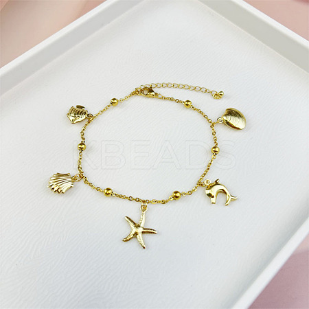 Stainless Steel Ocean Aniamls Charm Anklets WGE5C5C-05-1
