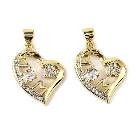 Mother's Day Brass Micro Pave Cubic Zirconia Pendants KK-M324-02A-G-1