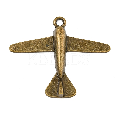 Tibetan Style Airplane Pendants TIBEP-EA10921YKG-AB-LF-1