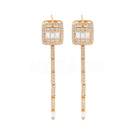 925 Sterling Silver Micro Pave Clear Cubic Zirconia Stud Earrings EJEW-U013-04G-1