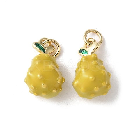 Brass Enamel Pendants KK-A252-38G-07-1