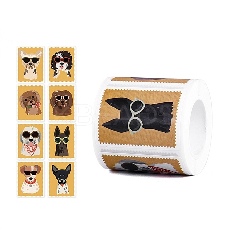 200Pcs Roll Dog Stickers DIY-U008-08B-1