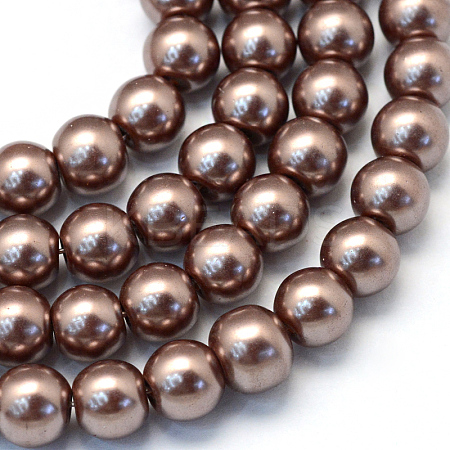 Baking Painted Pearlized Glass Pearl Round Bead Strands X-HY-Q003-6mm-78-1