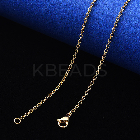 PVD Vacuum Plating 304 Stainless Steel Cable Chain Necklace NJEW-S420-007A-G-1