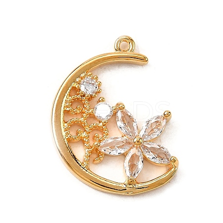 Brass Micro Pave Cubic Zirconia Pendants KK-F901-04B-G-1