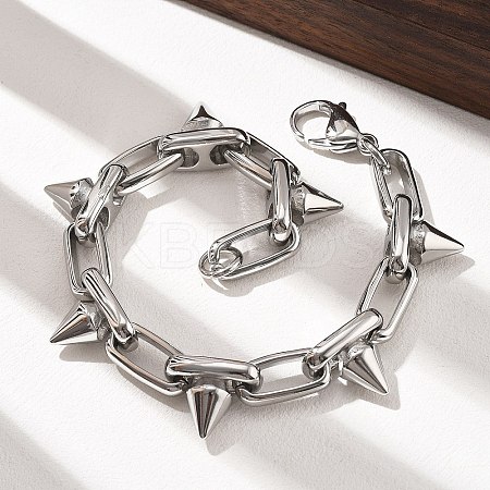 304 Stainless Steel Oval Link Chain Bracelets BJEW-A033-01P-1