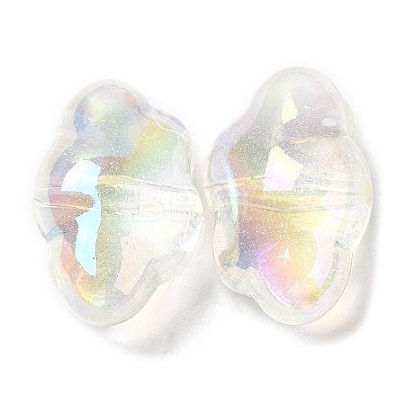 UV Plating Transparent Rainbow Iridescent Acrylic Beads OACR-C016-31C-1