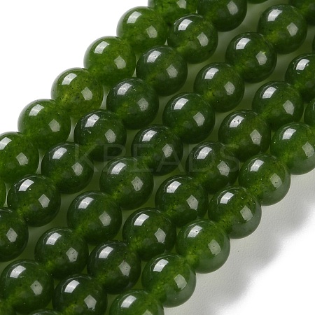 Dyed Natural White Jade Imittation Chinese Jade/Taiwan Jade Round Beads Strands GSR063-8MM-1