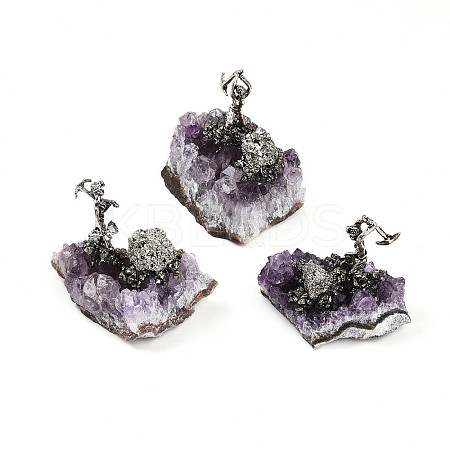Natural Amethyst Cluster Base Sculpture G-N347-02B-1