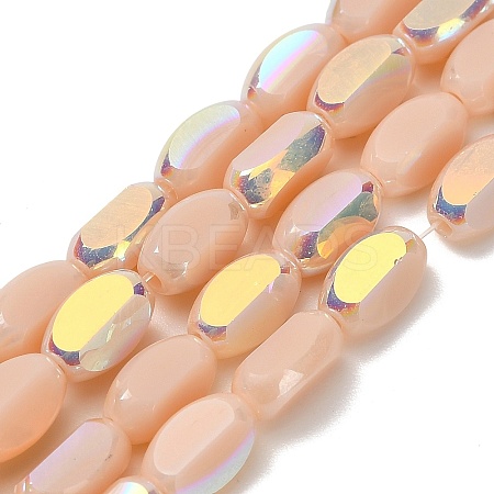 Electroplate Opaque Glass Beads EGLA-H112-06-HR07-1