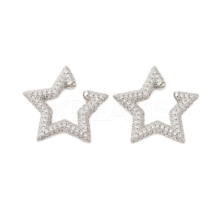 Star Cubic Zirconia Cuff Earrings KK-A228-06P-1