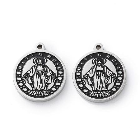 304 Stainless Steel Enamel Charms STAS-M102-19P-02-1