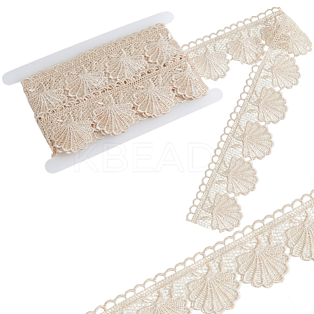 4.7~5Yards Cotton Shell Shaped Flower Lace Ribbon OCOR-GF0003-95B-1