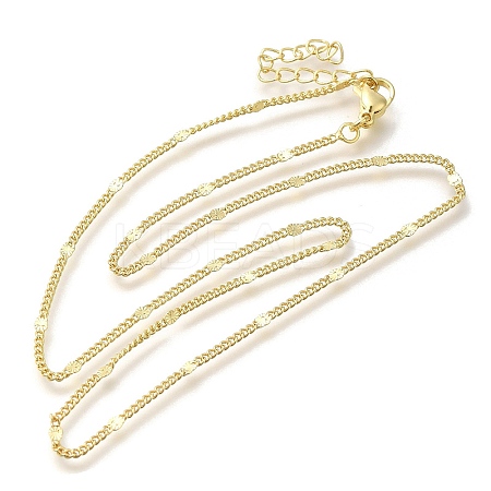 Rack Plating Brass Curb Chain Necklaces MAK-L042-02G-1