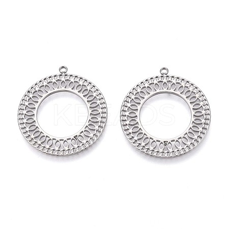 304 Stainless Steel Hollow Pendants STAS-T064-72P-1