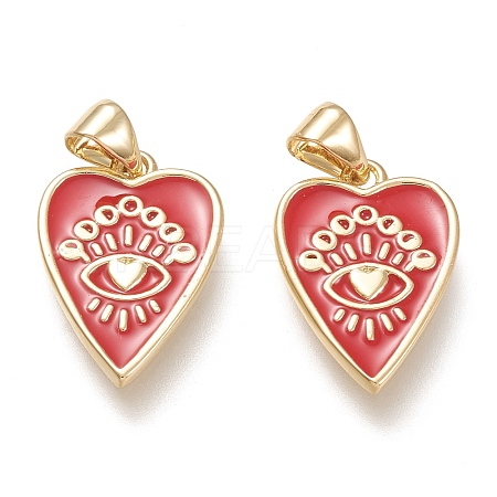 Brass Enamel Pendants LS-ZIRC-F116-10C-G-1