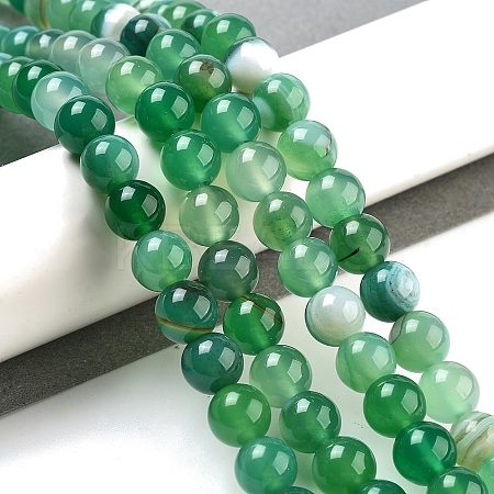 Natural Striped Agate/Banded Agate Beads Strands AGAT-8D-7-1