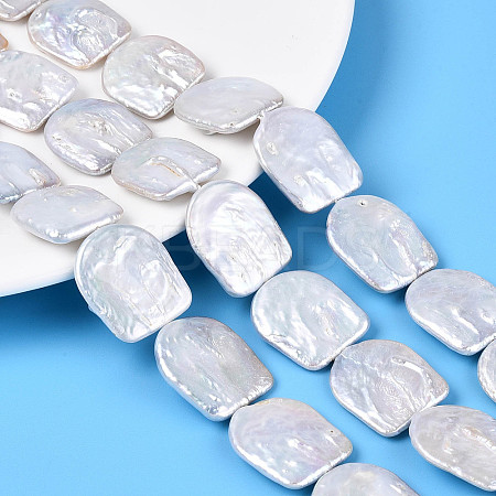 Baroque Natural Nucleated Pearl Keshi Pearl Beads Strands PEAR-S022-08-1