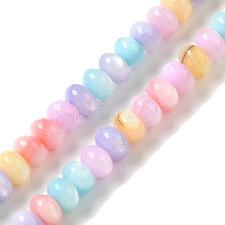 Rainbow Color Dyed Natural Freshwater Shell Beads Strands SHEL-G018-02G-1