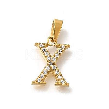Ion Plating(IP) 304 Stainless Steel Micro Pave Cubic Zirconia Pendants STAS-H228-02G-09-1