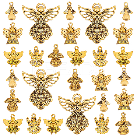 60PCS 6Style Angel Tibetan Style Alloy Pendants TIBEP-PH0001-65-1