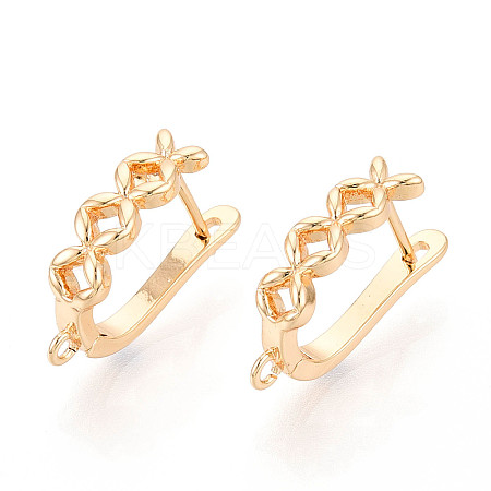 Brass Hoop Earring Findings KK-N267-26G-1