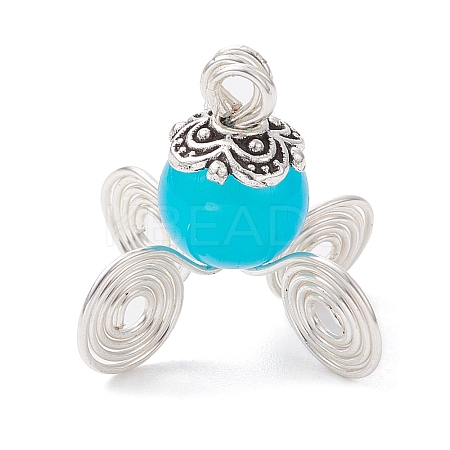 Imitation Jade Glass Bead Pendants PALLOY-JF02378-02-1