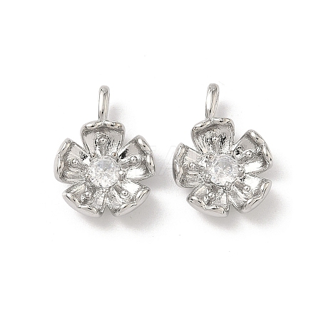 Brass Micro Pave Cubic Zirconia Pendants KK-L260-07P-1