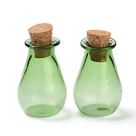 Glass Cork Bottles Ornament LS-AJEW-O032-02C-1