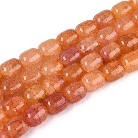 Baking Paint Crackle Glass Beads Strands DGLA-N019-01B-06-1