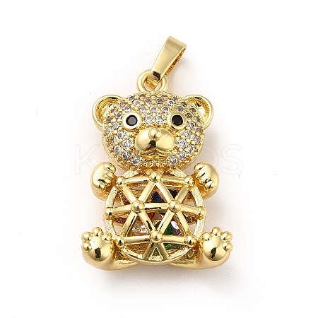 Brass Micro Pave Cubic Zirconia Pendants KK-H433-18G-1