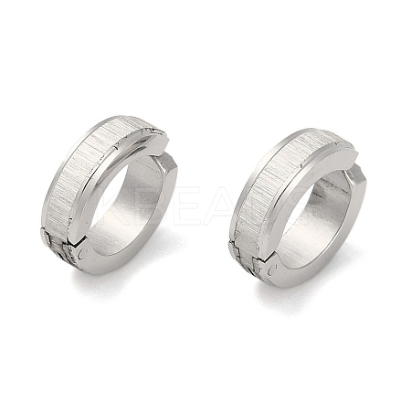 Non-Tarnish Frosted 304 Stainless Steel Non Piercing Earrings EJEW-M001-07B-P-1